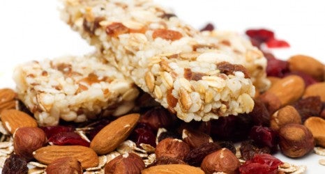 Granola bar on white background