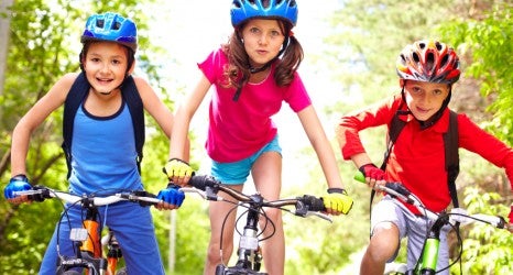 Children on bikes