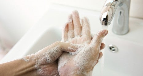 washing hands