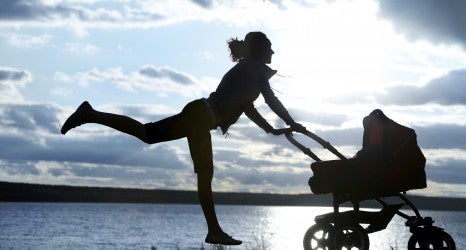 Mother with a stroller